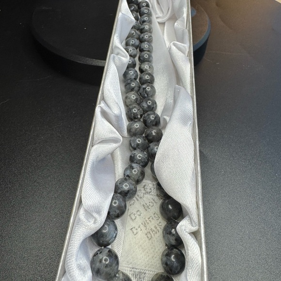 Black Feldspar Beaded Necklace